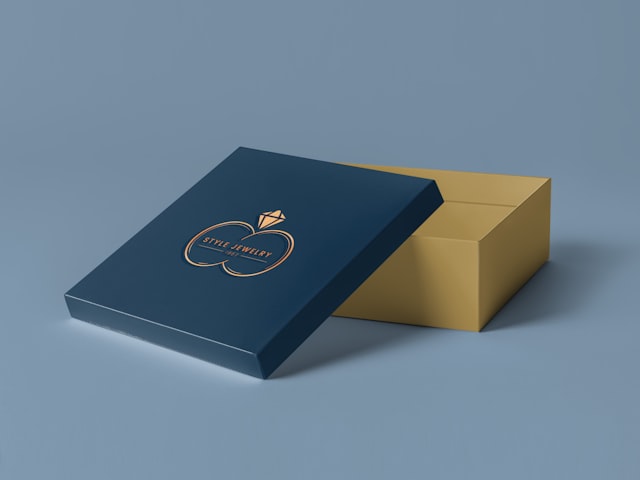 Printed packaging and marketing collateral on a studio table