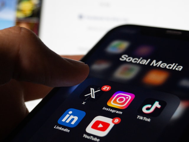 Social media content templates displayed on a phone and tablet