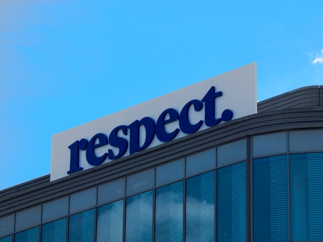 Corporate office reception signage installation